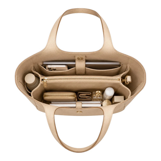 LR Boutique Elegant Beige Leather Women's Handbag