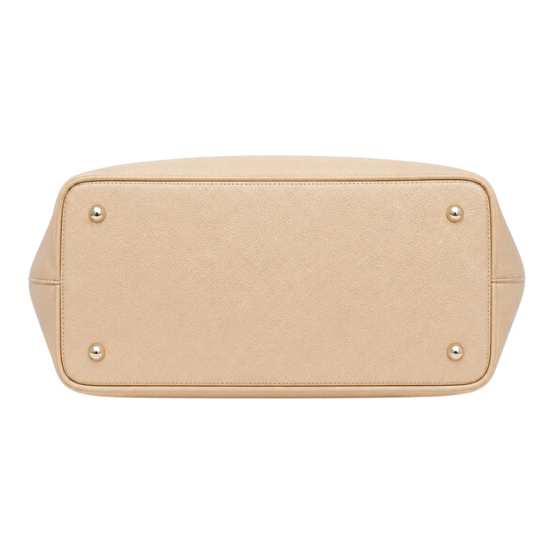 LR Boutique Elegant Beige Leather Women's Handbag