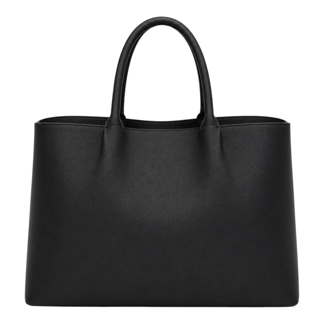 LR Boutique Black Leather Everyday Handbag for Women