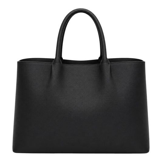 LR Boutique Black Leather Everyday Handbag for Women