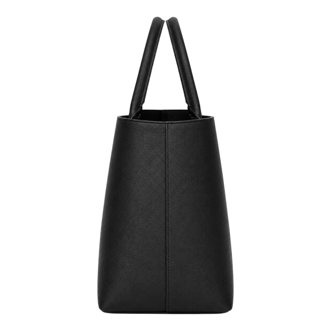 LR Boutique Black Leather Everyday Handbag for Women