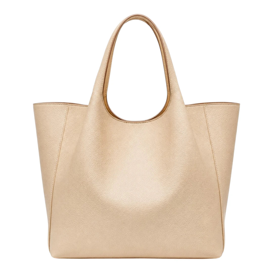 LR Boutique Elegant Beige Leather Women's Handbag