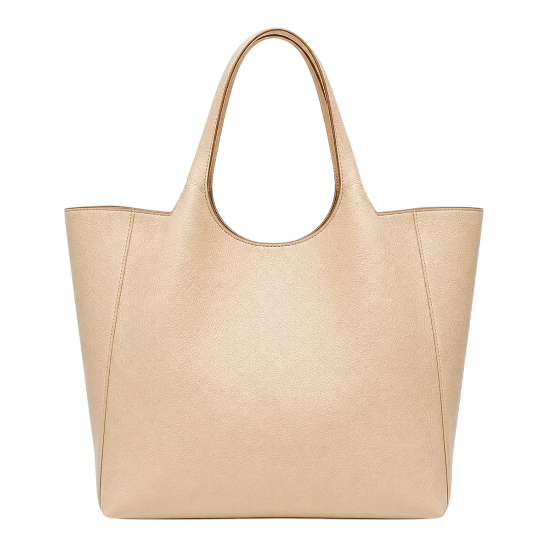 LR Boutique Elegant Beige Leather Women's Handbag