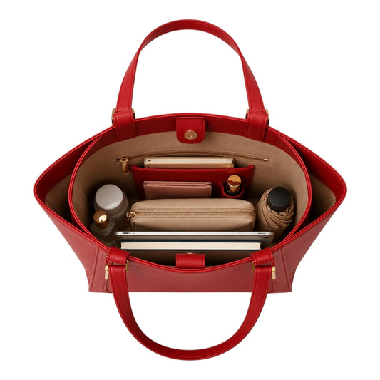 LR Boutique Elegant Red Leather Women's Handbag