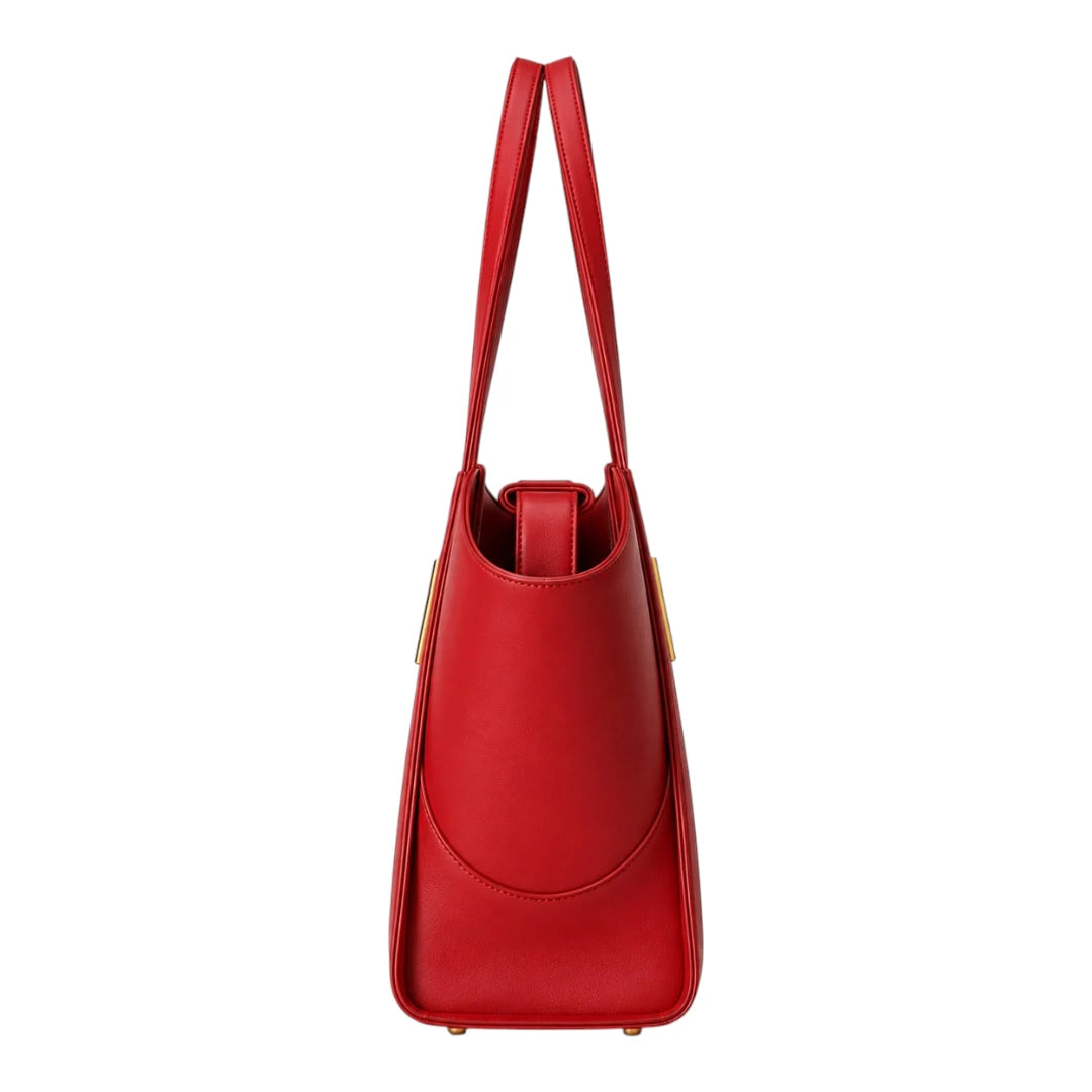 LR Boutique Elegant Red Leather Women's Handbag